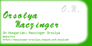 orsolya maczinger business card